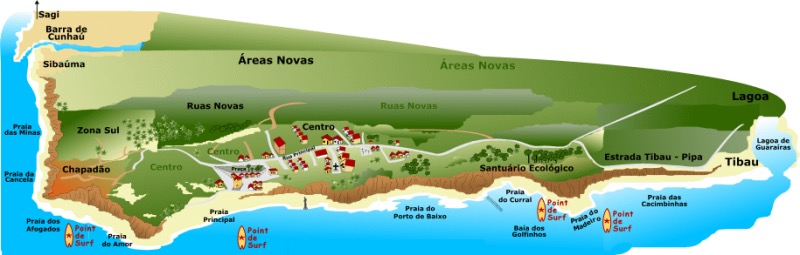 Mapa turístico de Pipa