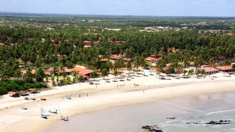 Vista aérea da praia de Perobas
